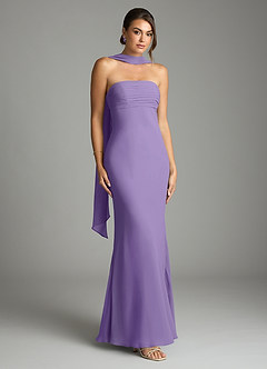 Azazie Saylor Brudtärnklänningar Klä av Sjöjungfru i Chiffong Axelbandslös Tahiti image1