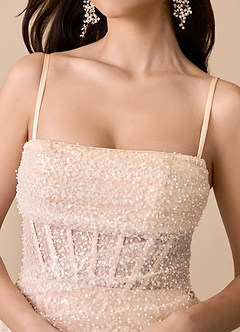 Azazie Eos Wedding Dresses Diamond White English Rose Mermaid Off the Shoulder Beading Dress image9