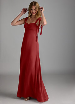 Azazie Lizet Bridesmaid Dresses Rust A-Line Sweetheart Neckline Chiffon Dress image1