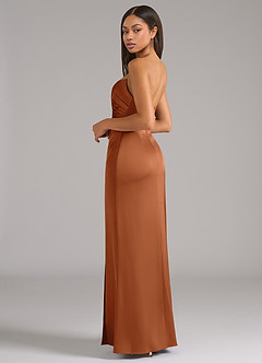 Azazie Marla Bridesmaid Dresses Copper Sheath Strapless Stretch Satin Convertible Dress image5