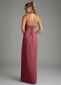 Azazie Tina Bridesmaid Dresses Merlot Mermaid Corset Chiffon Dress image6