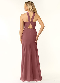 Azazie Rue Brautjungfernkleider A-Linie Halter Chiffon Kleid Amethyst image3