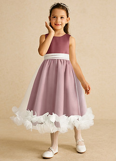 Azazie Stardust Blumenmädchenkleider A-Linie ärmellos Organza Kleid Amethyst image5