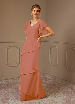 Azazie OHara Mother of the Bride Dresses MAI TAI A-Line V-Neck Chiffon Dress image4