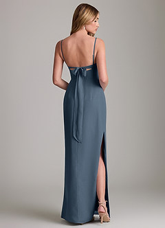 Azazie Mai Bridesmaid Dresses Neptune Sheath Pleated Chiffon Dress image2