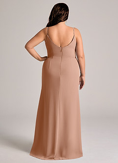 Azazie Deandra Bridesmaid Dresses Champagne Rose Mermaid Pleated Chiffon Dress image8