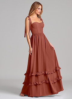 Azazie Anastacia Bridesmaid Dresses Auburn A-Line Sweetheart Neckline Chiffon Dress image3