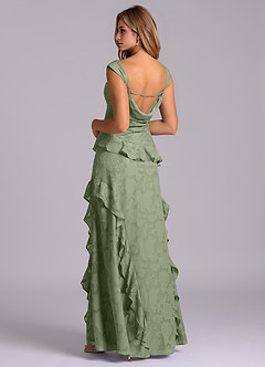 Azazie Sloane Bridesmaid Dresses Pistachio A-Line Sweetheart Neckline Floral Burnout Dress image2