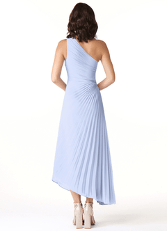Azazie Kirra At-home Try On Dresses Wisteria A-Line One Shoulder Chiffon Dress image2