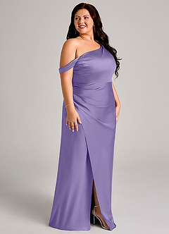 Azazie Madelyn Bridesmaid Dresses Tahiti Mermaid One Shoulder Stretch Satin Convertible Dress image11