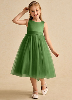 Azazie Winnie Robe Demoiselle D'honneur Fillette Robe Princesse en Tulle Arc Basilic image4
