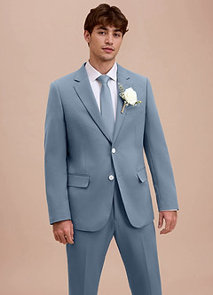front Ethan Dusty Blue Refined Weave Suit Jacket