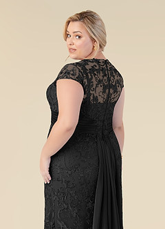 Azazie Jamila Mother of the Bride Dresses Black Mermaid Lace Dress image12