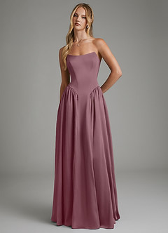 Azazie Arden Bridesmaid Dresses Amethyst A-Line Corset Stretch Satin Dress image4