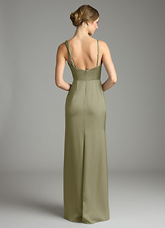 Azazie Samara Bridesmaid Dresses Pistachio Mermaid Pleated Stretch Satin Dress image2