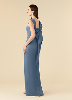 Azazie Ellen Final Sale Twilight Sheath Side Slit Stretch Crepe Dress image4
