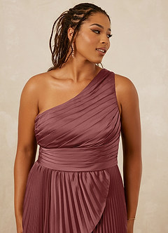 Christian Siriano Bridal for Azazie 1008 Bridesmaid Dresses Amethyst A-Line One Shoulder Stretch Satin Dress image12