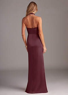 Azazie Jemma Bridesmaid Dresses Sangria Sheath Pleated Stretch Satin Dress image6
