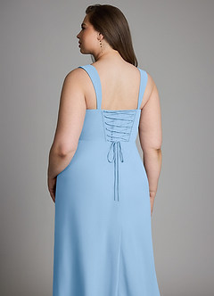 Azazie Agustina Abiti da Damigella Abito Sirena in Chiffon Corsetto Azzurro Polvere image13