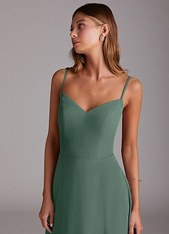 Azazie Marley Bridesmaid Dresses Sea Moss A-Line Off the Shoulder Chiffon Convertible Dress image7