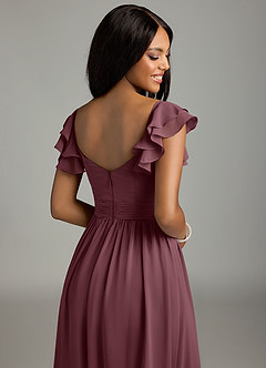Azazie Anaya Bridesmaid Dresses Sangria A-Line Pleated Chiffon Dress image2