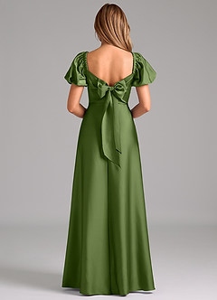 Azazie Fatima Robes de demoiselle d'honneur Robe Trapèze en Satin extensible Plissée Genévrier image6