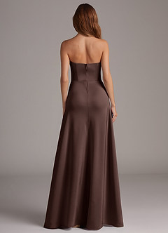 Azazie Wren Vestidos de damas de honor Vestido de Ganache de Satén Elástico de Corte en A Convertible con Sin tirantes image5