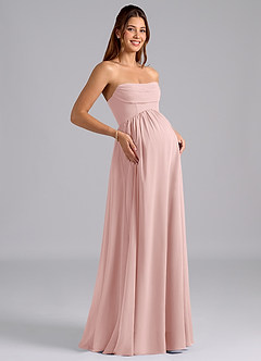 Azazie Saige Abiti da damigella d'onore premaman Abito A-Line Plissettato Chiffon Floor-Length image8