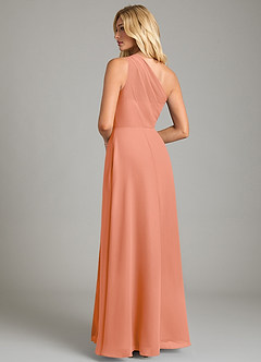Azazie Phaedra Bridesmaid Dresses Sunset A-Line One Shoulder Chiffon Dress image2