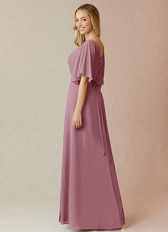 Azazie Cierra Final Sale Vintage Mauve A-Line V-Neck Chiffon Dress image5