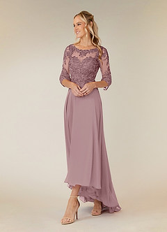 Azazie Monza Mother of the Bride Dresses Dusty Rose A-Line Lace Chiffon Dress image2