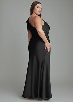 Azazie Yuanna Hemmaprövning av klänningar Klänning av Sjöjungfru i Stretch Satin One-shoulder Svart image9
