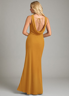 Azazie Rylina Bridesmaid Dresses Butterscotch Mermaid Pleated Chiffon Dress image6