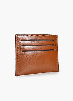 front Cartera delgada de cuero para tarjetas para hombre