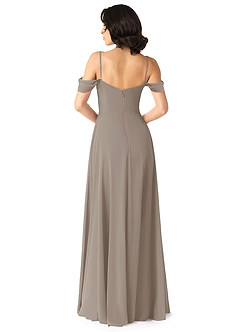 Azazie Tancie Bridesmaid Dresses Taupe A-Line Off the Shoulder Chiffon Convertible Dress image2