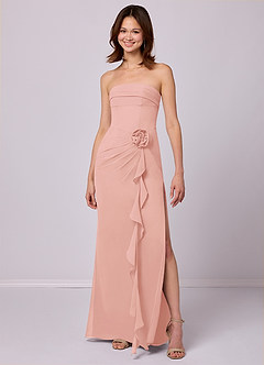 Barbie ♥ Azazie Bridesmaid Dresses Rosette Sheath Strapless Chiffon Convertible Dress image3