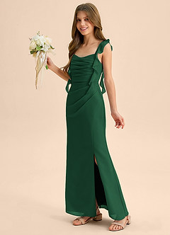 Azazie Jessamine Junior Klä av Sjöjungfru i Chiffong Älskling Halsringning image6