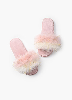 front Pantuflas peludas con bloques de color