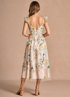 Denisse Blush Pink Multi Midi Dress image2