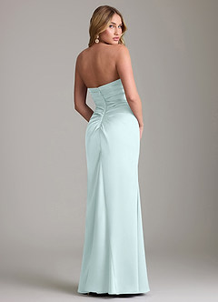 Azazie Lucille Bridesmaid Dresses Sea Glass Mermaid Strapless Stretch Satin Convertible Dress image2