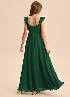 Azazie Carmin Junior Klä av A-Line i Chiffong Rynkad image2