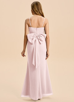 Azazie Amelia Junior Blushing Pink Mermaid Pleated Chiffon Dress image2
