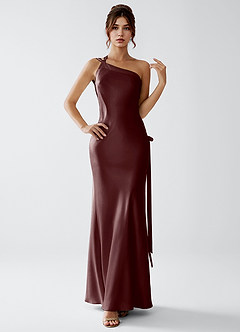 Stephanie Ganache Luminous Satin Maxi Dress image4