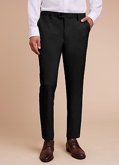 front Miles Black Seersucker Dress Pants