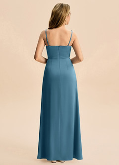 Azazie Abby Junior Robe Trapèze en Satin extensible Plissée Bermude image2