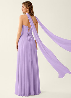 Clementine Lilac Chiffon 3D Flowers A-line Prom Dress image2