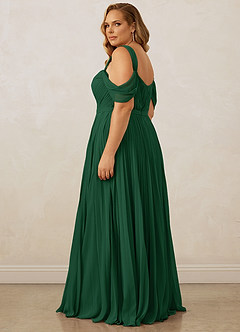 Christian Siriano Bridal for Azazie 1013 Bridesmaid Dresses Dark Green A-Line Off the Shoulder Chiffon Dress image15