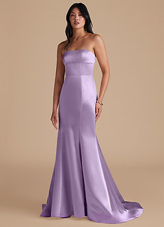Azazie Aura Robes de demoiselle d'honneur Robe Sirène Convertible en Satiné métallisé Lilas image6