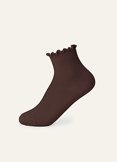 front Azazie Matching Color Ruffle Edge Soft Women's Socks