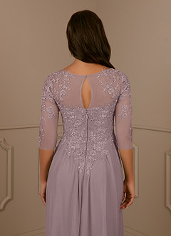 Azazie Harriet Mother of the Bride Dresses Dusk A-Line Scoop lace Mesh Dress image6